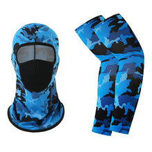 Load image into Gallery viewer, 1 Pair of Sleeves 1 Head Cover Summer Ice Silk Face Mask for Outdoor Cycling
