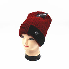 Lade das Bild in den Galerie-Viewer, Warm Winter Knit Beanie Hats Foreign Trade New Wool Men's Autumn and Winter Outdoor Fleece-Lined Unisex

