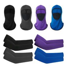 Load image into Gallery viewer, 1 Pair of Sleeves 1 Head Cover Summer Ice Silk Face Mask for Outdoor Cycling
