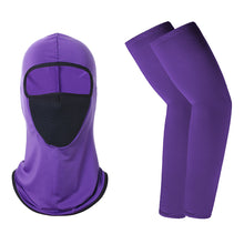 Load image into Gallery viewer, 1 Pair of Sleeves 1 Head Cover Summer Ice Silk Face Mask for Outdoor Cycling
