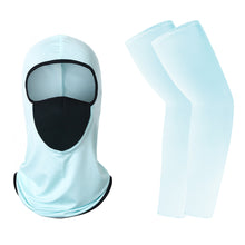 Load image into Gallery viewer, 1 Pair of Sleeves 1 Head Cover Summer Ice Silk Face Mask for Outdoor Cycling
