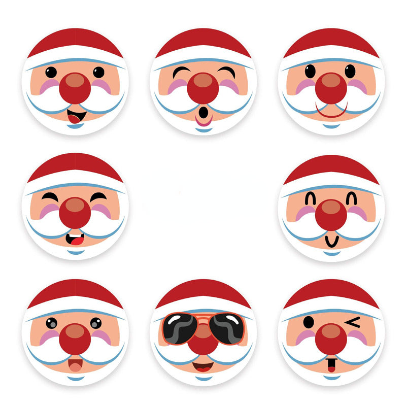 2x500pcs Christmas Xmas Santa Claus Facial Makeup 2022 New Merry Christmas Sticker Gift Label tape