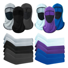 Load image into Gallery viewer, 1 Pair of Sleeves 1 Head Cover Summer Ice Silk Face Mask for Outdoor Cycling
