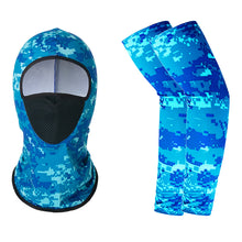 Load image into Gallery viewer, 1 Pair of Sleeves 1 Head Cover Summer Ice Silk Face Mask for Outdoor Cycling
