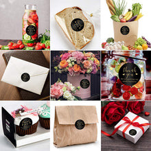 Load image into Gallery viewer, 2x500pcs Christmas Xmas Black Gold Thank You for Business Gift Festival Label Sticker tape

