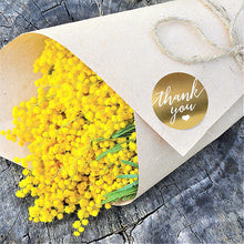Load image into Gallery viewer, 2x500pcs Christmas Xmas Golden White Word Thank You Flower Gift Holiday Reusable Adhesive Sticker tape
