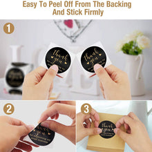 Load image into Gallery viewer, 2x500pcs Christmas Xmas Black Gold Thank You for Business Gift Festival Label Sticker tape
