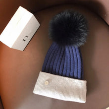 Load image into Gallery viewer, Warm Winter Knit Beanie Hats Japanese Custom Women Autumn and Winter Wild Fox Fur Ball Cute Unisex
