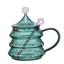 Lade das Bild in den Galerie-Viewer, Xmax Christmas Cup Gift New Year Creative Gift Tree Glass Heat and Drop Resistant Borosilicate with Lid
