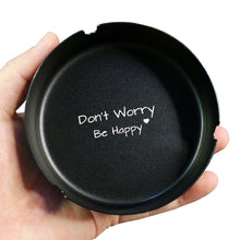 Lade das Bild in den Galerie-Viewer, Ashtray 10cm round Black Frosted Metal Stainless Steel  Advertising Ashtray
