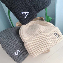 Load image into Gallery viewer, Warm Winter Knit Beanie Hats Women's Autumn Korean Style All-Match Letters Embroidered Men's Cute Unisex

