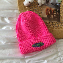 Lade das Bild in den Galerie-Viewer, Warm Winter Knit Beanie Hats Korean Letter Women Autumn Parent-Child Korean Style Hundred Wool Toe Cap Unisex

