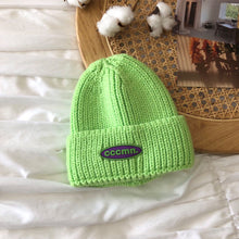 Lade das Bild in den Galerie-Viewer, Warm Winter Knit Beanie Hats Korean Letter Women Autumn Parent-Child Korean Style Hundred Wool Toe Cap Unisex
