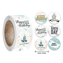Load image into Gallery viewer, 3x500pcs Xmas Christmas Stickers Roll Label 6 Kinds of Happy Birthday Birthday Gift Thanks
