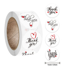 Load image into Gallery viewer, 3x500pcs Xmas Christmas Stickers Roll Label 4 Kinds of Love Heart Thank You Sealing Decoration Gift
