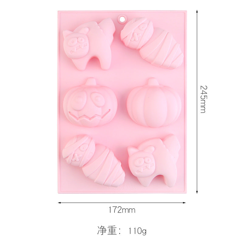 2x Halloween Xmas Christmas Gifts Decoration Spot Silicone Cake Mold DIY Baking Utensils