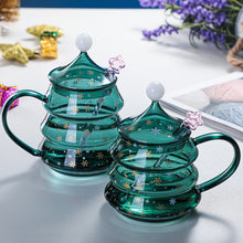 Lade das Bild in den Galerie-Viewer, Xmax Christmas Cup Gift New Year Creative Gift Tree Glass Heat and Drop Resistant Borosilicate with Lid
