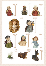 Load image into Gallery viewer, 11-Piece Set Cartoon Horse Trough Set Birth Religious Gift Resin Craft Ornament
