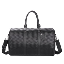 Lade das Bild in den Galerie-Viewer, Backpack European and American Fashion Woven Portable Travel Bag Large Capacity Soft Leather PU Luggage Bag Business Trip Travel Boarding Bag Gym Bag
