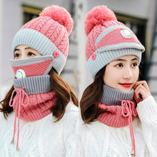 Load image into Gallery viewer, Warm Winter Knit Beanie Hats Breather Valve Mask Women's Fleece-Lined Thickened Earflaps Unisex
