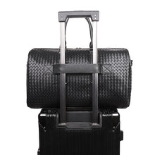 Lade das Bild in den Galerie-Viewer, Backpack European and American Fashion Woven Portable Travel Bag Large Capacity Soft Leather PU Luggage Bag Business Trip Travel Boarding Bag Gym Bag
