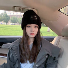 Load image into Gallery viewer, Warm Winter Knit Beanie Hats Purple Korean Style All-Match Invisible Removable Hat Wig Unisex
