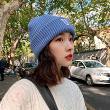 Load image into Gallery viewer, Warm Winter Knit Beanie Hats  Japanese Style All-Matching Thickened Letters Show Face Small Woolen Cap Children Unisex
