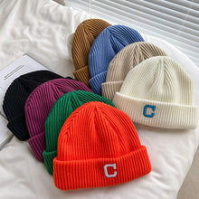 Load image into Gallery viewer, Warm Winter Knit Beanie Hats  Japanese Style All-Matching Thickened Letters Show Face Small Woolen Cap Children Unisex
