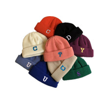 Load image into Gallery viewer, Warm Winter Knit Beanie Hats  Japanese Style All-Matching Thickened Letters Show Face Small Woolen Cap Children Unisex
