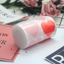 Load image into Gallery viewer, 2x500pcs Christmas Xmas Red Pink Heart Shaped Love Set Valentine&#39;s Day Gift Stickers tape
