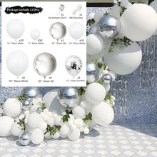 Lade das Bild in den Galerie-Viewer, 125PCs White Balloon Chain Theme Set Latex Birthday Party Wedding Decoration
