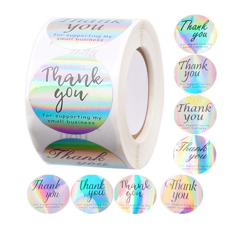 3x500pcs Xmas Christmas Stickers Roll Label 8 Design Wedding Decoration Thank You Laser Baking Candy Tape