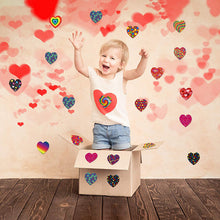 Load image into Gallery viewer, 3Roll 500pcs Xmas Christmas Stickers Label 8 Rainbow Colors Love Pattern Valentine&#39;s Day Gift Self- Pattern

