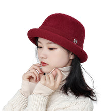 Load image into Gallery viewer, Warm Winter Knit Beanie Hats Middle-Aged and Elderly Girl's Cap Fleece-Lined Aunt Mother-in-Law Bucket Hat Autumn and Winter Travel Unisex
