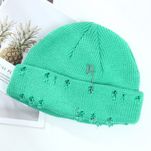 Load image into Gallery viewer, Warm Winter Knit Beanie Hats Korean Fashion Ring Pin Hip Hop Wool Men and Women Unisex
