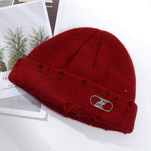 Load image into Gallery viewer, Warm Winter Knit Beanie Hats Korean Fashion Ring Pin Hip Hop Wool Men and Women Unisex
