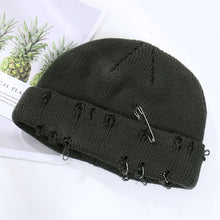 Load image into Gallery viewer, Warm Winter Knit Beanie Hats Korean Fashion Ring Pin Hip Hop Wool Men and Women Unisex
