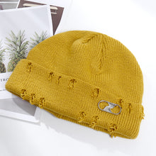 Load image into Gallery viewer, Warm Winter Knit Beanie Hats Korean Fashion Ring Pin Hip Hop Wool Men and Women Unisex
