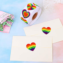 Load image into Gallery viewer, 3Roll 500pcs Xmas Christmas Stickers Label 8 Rainbow Colors Love Pattern Valentine&#39;s Day Gift Self- Pattern
