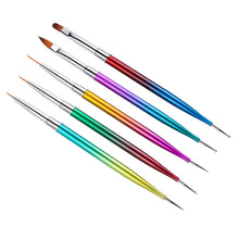Load image into Gallery viewer, Nail Art Sculpture Pen 5PCs Gradient Rod Nail Polish Carving Brush Dotting Tools
