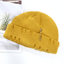 Load image into Gallery viewer, Warm Winter Knit Beanie Hats Korean Fashion Ring Pin Hip Hop Wool Men and Women Unisex
