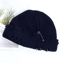 Load image into Gallery viewer, Warm Winter Knit Beanie Hats Korean Fashion Ring Pin Hip Hop Wool Men and Women Unisex
