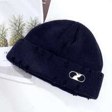 Load image into Gallery viewer, Warm Winter Knit Beanie Hats Korean Fashion Ring Pin Hip Hop Wool Men and Women Unisex
