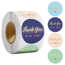 Load image into Gallery viewer, 2x500pcs Xmas Christmas  Stickers Roll Label 4 Kinds of Bronzing Thank You Gift Letter Sealing
