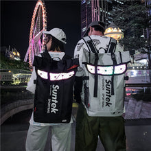 Load image into Gallery viewer, Backpack Sports Leisure Travel Bag Tooling Style Reflective College Students Bag
