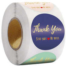 Load image into Gallery viewer, 2x500pcs Xmas Christmas  Stickers Roll Label 4 Kinds of Bronzing Thank You Gift Letter Sealing
