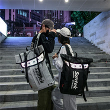 Load image into Gallery viewer, Backpack Sports Leisure Travel Bag Tooling Style Reflective College Students Bag

