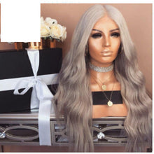 Load image into Gallery viewer, Women Wig Gray Long Curly Hair Medium Corn Curler W244
