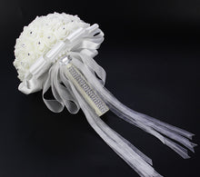 Lade das Bild in den Galerie-Viewer, 23cm White Rose Bouquet Bridal Wedding Bouquet Artificial Fake Flower Wedding Bouquet
