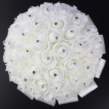Lade das Bild in den Galerie-Viewer, 23cm White Rose Bouquet Bridal Wedding Bouquet Artificial Fake Flower Wedding Bouquet
